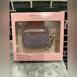New! Kate Spade Shimmering Lavender/Pink/Silver AirPods Pro Case